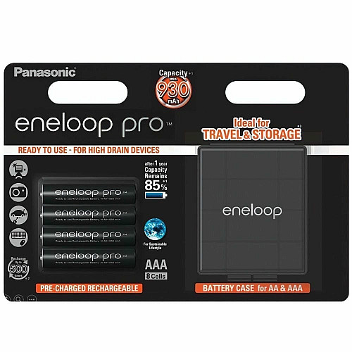 Акумулятор Panasonic Eneloop NI-MH  Pro AAA 930 4 шт, з кейсом для зберігання