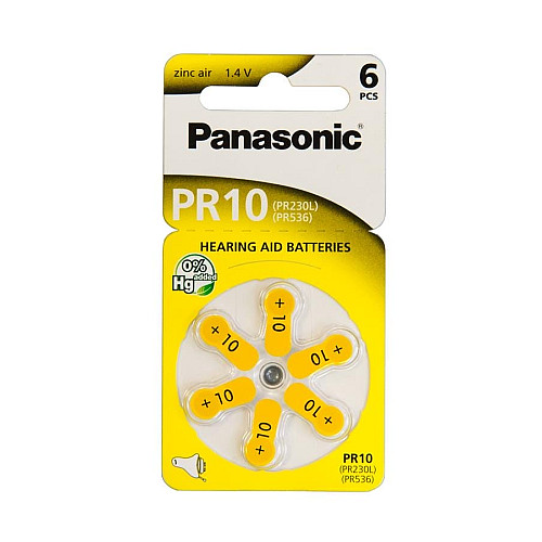 Батарейка Panasonic воздушно-цинковая PR230(10A, AC230E/EZ, ZA10, PR10, DA10) блистер, 6 шт.