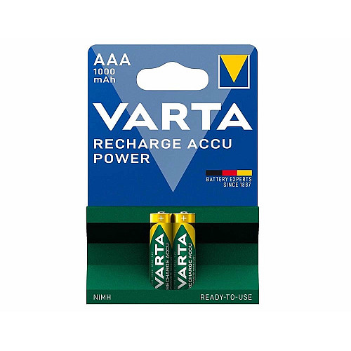 Аккумулятор Varta NI-MH Power AAA 1000мА•ч, 2шт