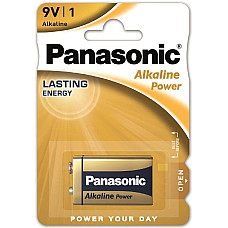 Батарейка Panasonic ALKALINE POWER лужна  6LF22(6LR61, MN1604, MX1604, Крона) блістер, 1 шт.