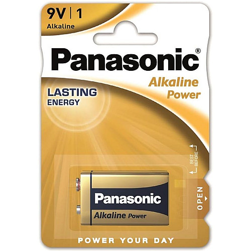Батарейка Panasonic ALKALINE POWER щелочная 6LF22(6LR61, MN1604, MX1604, Крона) блистер, 1 шт.