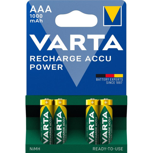 Акумулятор Varta NI-MH Power AAA 1000мА•г, 4шт