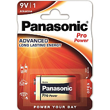 Батарейка Panasonic Pro Power лужна 6LR61(6LF22, MN1604, MX1604, Крона) блістер, 1 шт.