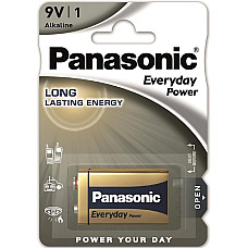 Батарейка Panasonic EVERYDAY POWER лужна 6LR61(6LF22, MN1604, MX1604, Крона) блістер, 1 шт.