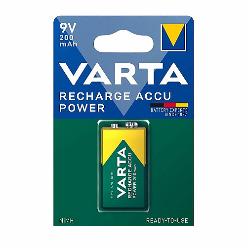 Акумулятор Varta NI-MH Power 6F22((6LR61, MN1604, MX1604, Крона) 9V 200 мА•г, 1 шт.