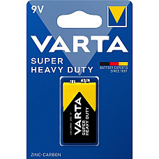 Батарейка Varta Super Heavy Duty вугільно-цинкова 6F22 (6LR61, MN1604, MX1604 ,Крона)  блістер, 1 шт