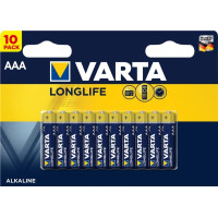 Батарейка Varta Longlife щелочная AAA блистер, 10 шт