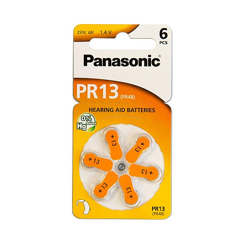 Батарейка Panasonic воздушно-цинковая PR13(PR48, AC13, DA13, AG5, ZA13) блистер, 6 шт.