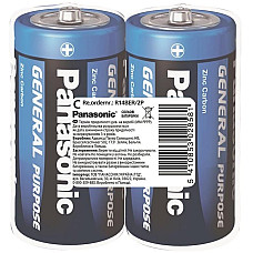 Батарейка Panasonic GENERAL PURPOSE вугільно-цинкова C(R14) плівка, 2 шт.