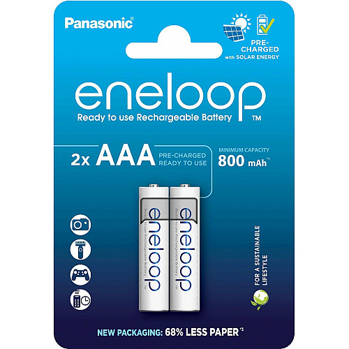 Акумулятор Panasonic Eneloop NI-MH  AAA 800 мАг, 2 шт.