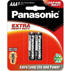Батарейка Panasonic Extra Heavy Duty вугільно-цинкова AAA(R3) Блістер, 2 шт.