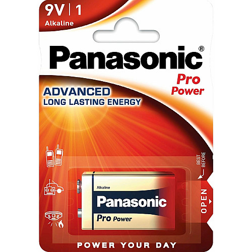 Батарейка Panasonic Pro Power щелочная 6LR61(6LF22, MN1604, MX1604, Крона) блистер, 1 шт.