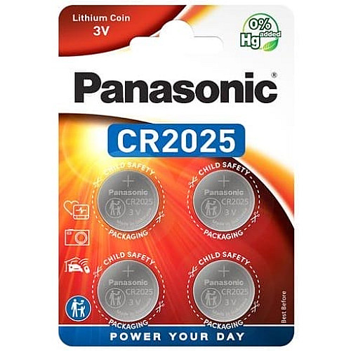 Батарейка Panasonic літієва CR2025 блістер, 4 шт.