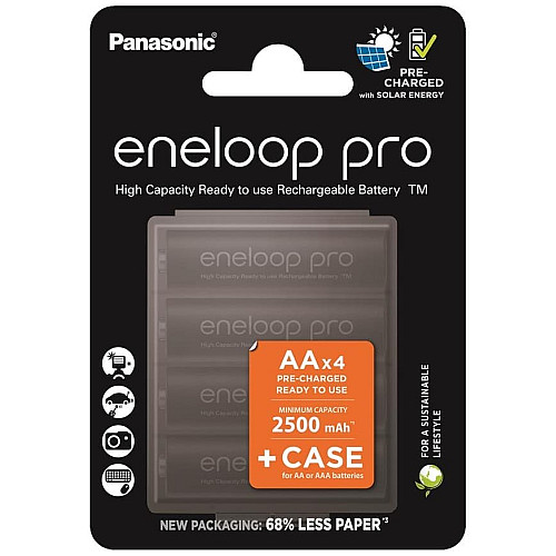 Акумулятор Panasonic Eneloop NI-MH  Pro AA 2500  мАг 4 шт, з кейсом для зберігання