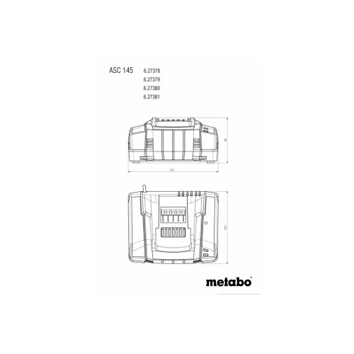 Зарядний пристрій Metabo ASC 145 12-36В 8А 0.551кг