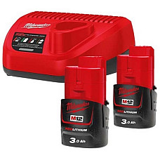 Набір акумулятора та зарядного пристрою Milwaukee NRG-302 12В 2х3А·год Redlithium M12 ЗП С12C