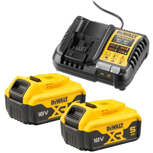Набір акумулятора та зарядного пристрою DeWalt 12В/18В 4А, 18В акб 2х5А·год DCB184