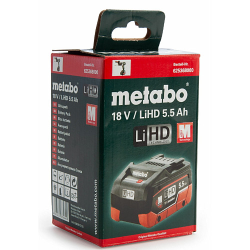 Акумулятор Metabo LIHD 18В 5.5А·год 0.98кг