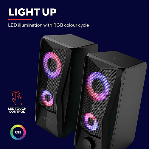 Акустична система Trust GXT 606 Javv 2.0, USB/AUX, RGB, чорний