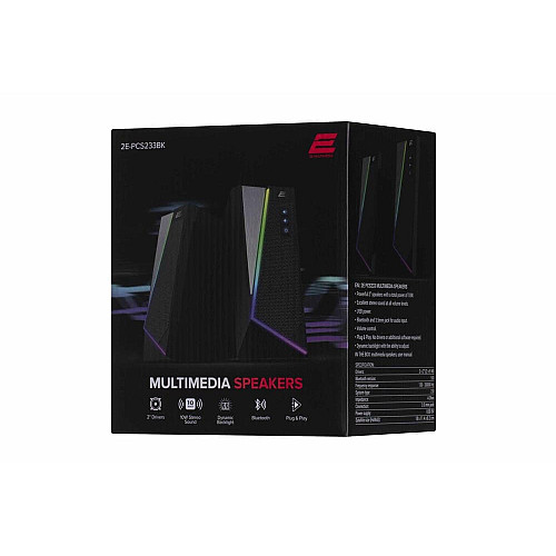 Акустична система 2E PCS233 RGB, 2.0, USB, Black