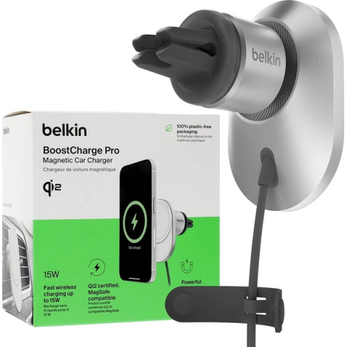 Автомобільний тримач смартфона Belkin Qi2 з бездротовою зарядкою (дефлектор)
