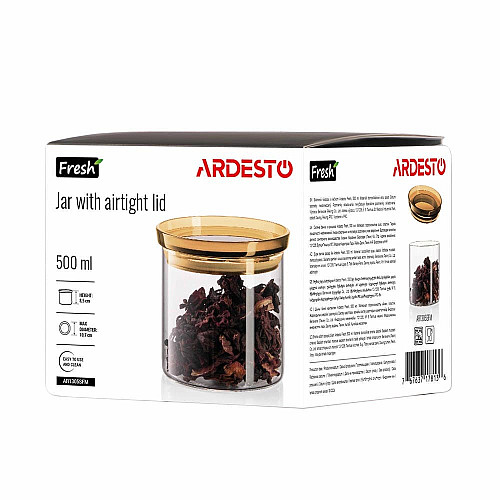 Банка для зберігання ARDESTO Fresh 500мл, скло, пластик, прозорий