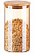 Банка для хранения ARDESTO Golden Moon, 760мл, стекло, бамбук, круглая, золотистый