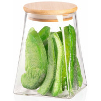 Банка для хранения ARDESTO Midori, 740мл, стекло, бамбук, конусная, прозрачная