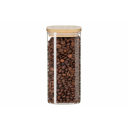 Банка для хранения ARDESTO Midori 700мл, стекло, бамбук, квадратная, прозрачный
