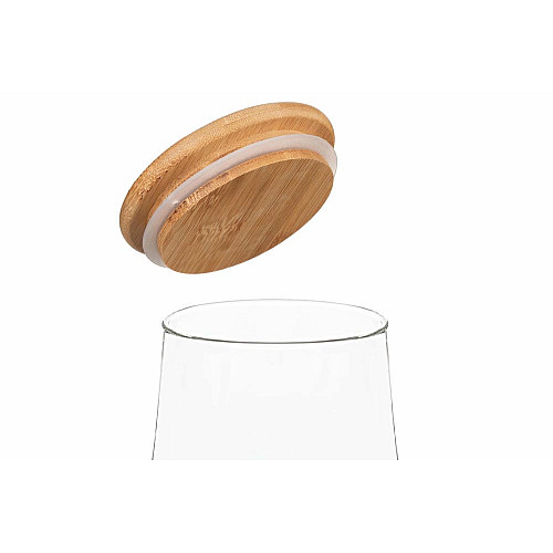 Банка для хранения ARDESTO Midori, 910мл, стекло, бамбук, конусная, прозрачный