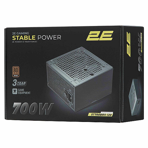 Блок живлення 2E GAMING Stable Power Pro ATX3.1 GEN5.0 (700W), >85%, 80+ Bronze, 120мм, 1xMB 24pin(20+4), 2xCPU 8pin(4+4), 3xMolex, 6xSATA, 4xPCIe 8pin(6+2), 1xPCIe GEN5 16pin