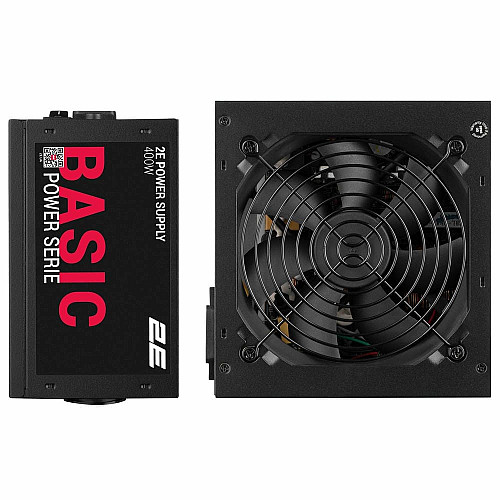 Блок живлення 2E Basic Power  (400W), >80%, 120мм, 1xMB 24pin(20+4), 1xCPU 8pin(4+4), 3xMolex, 4xSATA, 1xPCIe 8pin(6+2)