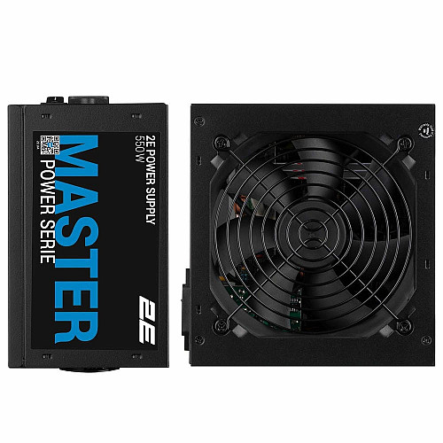Блок питания 2E Master Power (550W), >80%, 80+ White, 120мм, 1xMB 24pin(20+4), 1xCPU 8pin(4+4), 3xMolex, 5xSATA, 2xPCIe 8pin(6+2)
