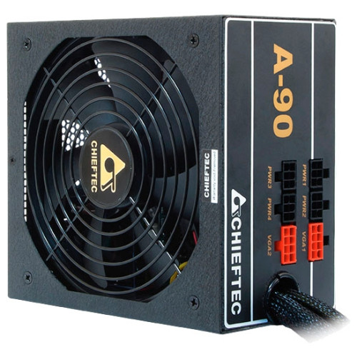 Блок живлення CHIEFTEC A-90  (750W), >90%, 140мм, 1xMB 24pin(20+4), 1xCPU 8pin(4+4), 3xMolex, 8xSATA, 4xPCIe 8pin(6+2), Modular