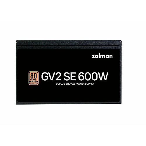 Блок питания Zalman GV2SE (600W) 88%, 80+ Bronze, 120мм, 1xMB 24pin(20+4), 1xCPU(4pin+ 8pin), 4xMolex, 6xSATA, 2xPCIe 8pin(6+2)