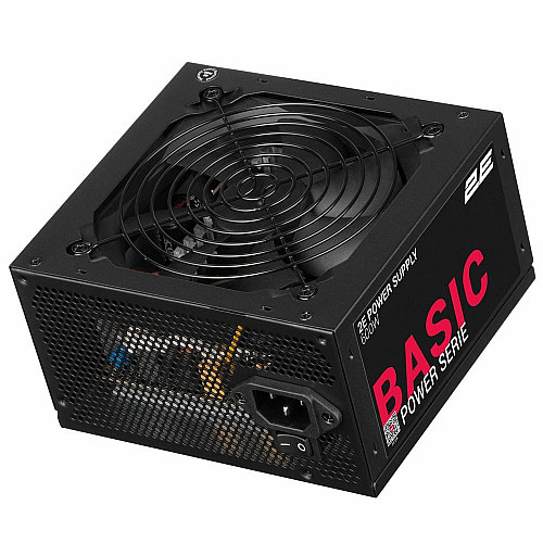 Блок живлення 2E Basic Power  (600W), >80%, 120мм, 1xMB 24pin(20+4), 1xCPU 8pin(4+4), 3xMolex, 4xSATA, 2xPCIe 8pin(6+2)