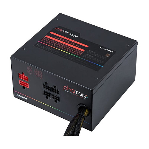 Блок питания CHIEFTEC Photon (750W), >85%, 120мм, 1xMB 24pin(20+4), 1xCPU 8pin(4+4), 4xMolex, 6xSATA, 4xPCIe 8pin(6+2), Modular