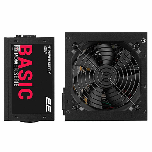 Блок живлення 2E Basic Power  (500W), >80%, 120мм, 1xMB 24pin(20+4), 1xCPU 8pin(4+4), 3xMolex, 4xSATA, 2xPCIe 8pin(6+2)