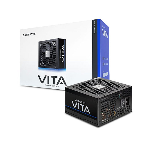 Блок питания CHIEFTEC Vita (850W), >85%, 80+ Bronze, 120мм, 1xMB 24pin(20+4), 2xCPU 8pin(4+4), 2xMolex, 6xSATA, 4xPCIe 8pin(6+2)