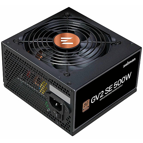 Блок питания Zalman GV2SE (500W) 88%, 80+ Bronze, 120мм, 1xMB 24pin(20+4), 1xCPU(4pin+ 8pin), 3xMolex, 6xSATA, 2xPCIe 8pin(6+2)