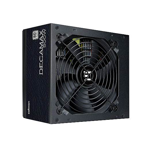 Блок живлення Zalman Decamax  (500W) 85%, 80 Plus, 120мм, 1xMB 24pin(20+4), 1xCPU 8pin(4+4), 3xMolex, 4xSATA, 2xPCIe 8pin(6+2)