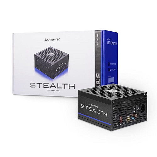 Блок питания CHIEFTEC Stealth (1000W), >92%, 80+ Platinum, 135мм FDB, 1xMB 24pin(20+4), 2xCPU 8pin(4+4), 2xMolex, 10xSATA, 3xPCIe 8pin(6+2), 1
