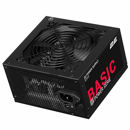 Блок живлення 2E Basic Power  (400W), >80%, 120мм, 1xMB 24pin(20+4), 1xCPU 8pin(4+4), 3xMolex, 4xSATA, 1xPCIe 8pin(6+2)