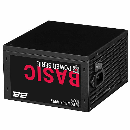 Блок живлення 2E Basic Power  (400W), >80%, 120мм, 1xMB 24pin(20+4), 1xCPU 8pin(4+4), 3xMolex, 4xSATA, 1xPCIe 8pin(6+2)