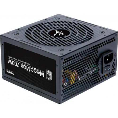 Блок живлення  Zalman Megamax  (700W), 83%, 80+ White, 120мм, 1xMB 24pin(20+4), 2xCPU (8pin+(4+4)pin) 4xMolex, 6xSATA, 4xPCIe 8pin(6+2)
