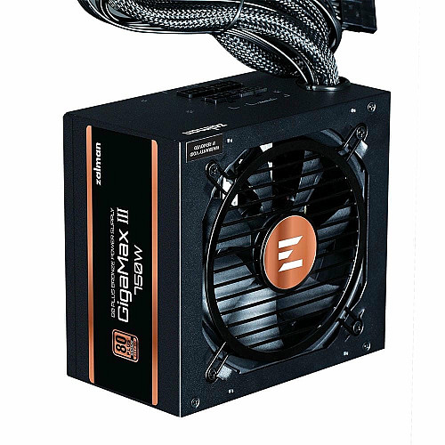 Блок питания Zalman Gigamax 3 (750W), 88%, 80+ Bronze, 120мм, 1xMB 24pin(20+4), 2xCPU (8pin(4+4)+8pin), 3xMolex, 6xSATA, 4xPCIe 8pin(6+2)