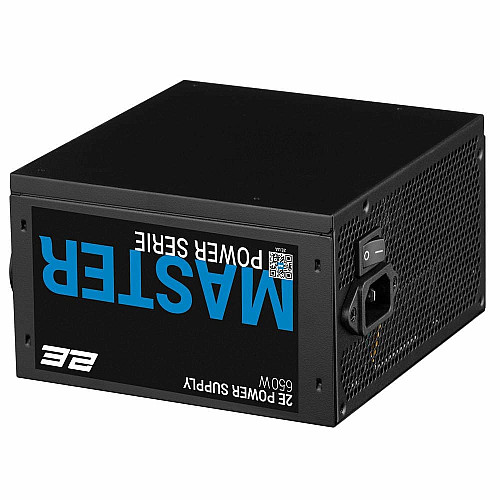Блок питания 2E Master Power (650W), >80%, 80+ White, 120мм, 1xMB 24pin(20+4), 1xCPU 8pin(4+4), 3xMolex, 5xSATA, 2xPCIe 8pin(6+2)