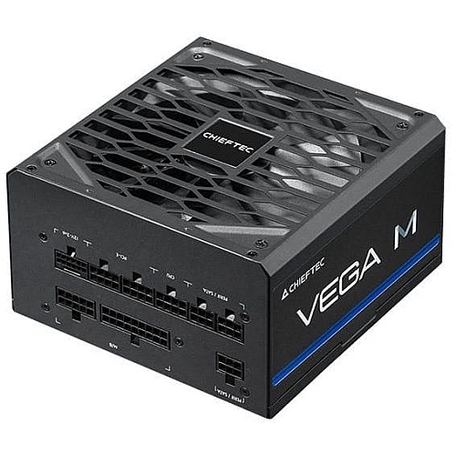 Блок питания CHIEFTEC Vega M (1000W), >90%, 80+ Gold, 135мм FDB, 1xMB 24pin(20+4), 2xCPU 8pin(4+4), 3xMolex, 6xSATA, 4xPCIe 8pin(6+2), 1xP
