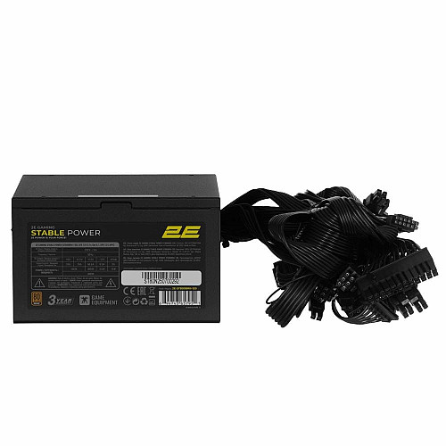 Блок питания 2E GAMING Stable Power Pro ATX3.1 GEN5.0 (800W), >85%, 80+ Bronze, 120мм, 1xMB 24pin(20+4), 2xCPU 8pin(4+4), 3xMolex, 6xSATA, 4xPCIe 16pin