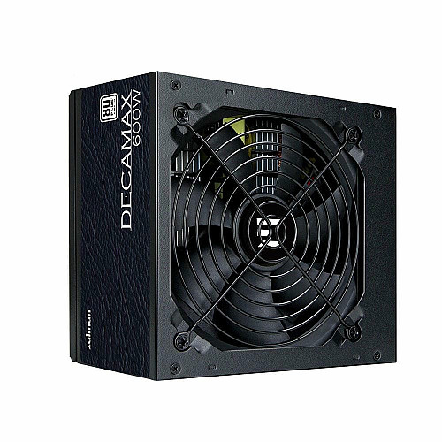 Блок питания Zalman Decamax (600W) 85%, 80 Plus, 120мм, 1xMB 24pin(20+4), 1xCPU 8pin(4+4), 3xMolex, 6xSATA, 2xPCIe 8pin(6+2)